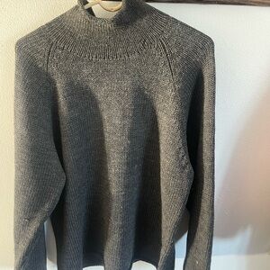 90s J. Crew Men's Charcoal Turtleneck Sweater